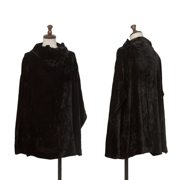 ISSEY MIYAKE PERMANENTE Velour Stretch Top Black M K-172685_001