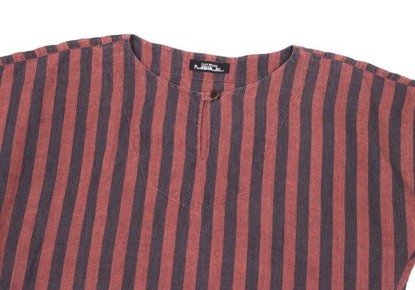 ISSEY MIYAKE PERMANENTE Stripe Short Sleeve Pullover Blouse K-172686_003