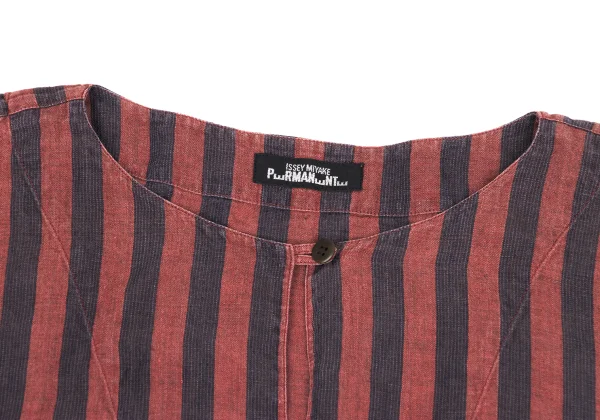 ISSEY MIYAKE PERMANENTE Stripe Short Sleeve Pullover Blouse K-172686_004