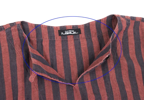 ISSEY MIYAKE PERMANENTE Stripe Short Sleeve Pullover Blouse K-172686_006