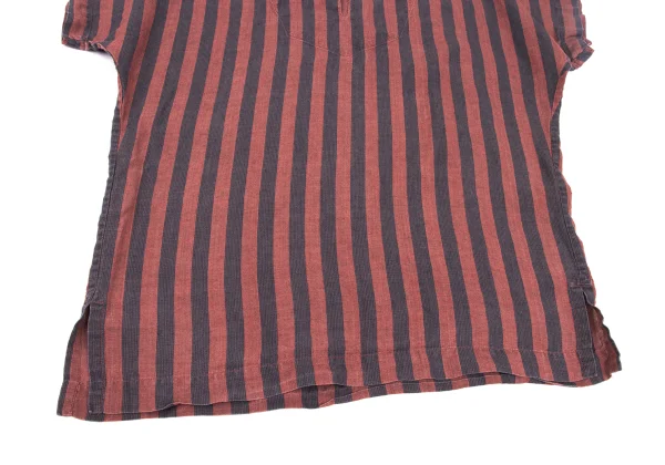 ISSEY MIYAKE PERMANENTE Stripe Short Sleeve Pullover Blouse K-172686_009