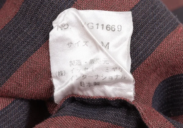 ISSEY MIYAKE PERMANENTE Stripe Short Sleeve Pullover Blouse K-172686_014
