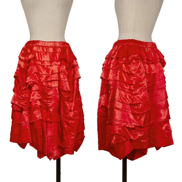 COMME des GARCONS Acetate Tiered Shorts Red XS K-172700_001
