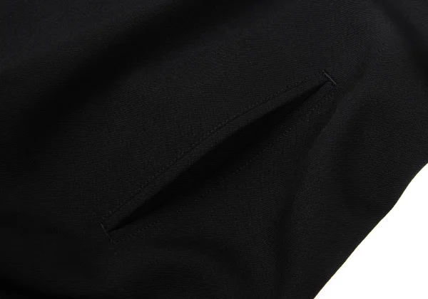 Yohji Yamamoto FEMME Wool Gaba Asymmetry Drape Collar Long Jacket K-172701_010