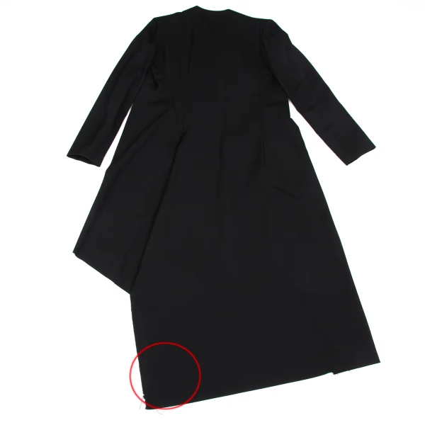 Yohji Yamamoto FEMME Wool Gaba Asymmetry Drape Collar Long Jacket K-172701_015