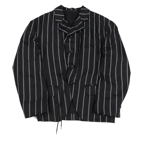 COMME des GARCONS HOMME PLUS Poly Cord Design Stripe Jacket Black,White S K-172702_001