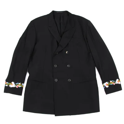 Yohji Yamamoto POUR HOMME Sleeve Embroidery Double Jacket