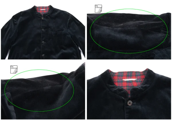 Papas Checkered Lining Stand Collar Corduroy Jacket K-172705_002