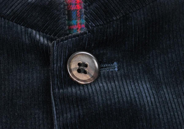 Papas Checkered Lining Stand Collar Corduroy Jacket K-172705_003