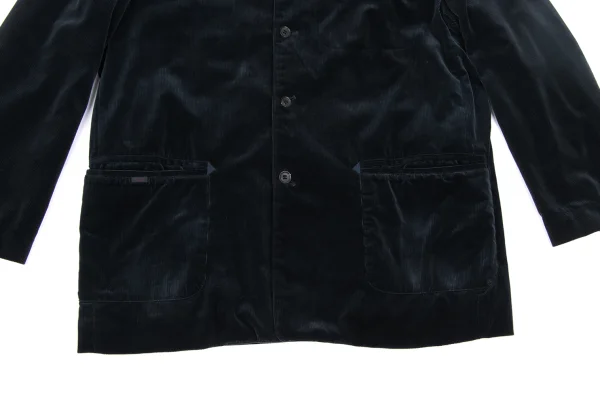 Papas Checkered Lining Stand Collar Corduroy Jacket K-172705_012