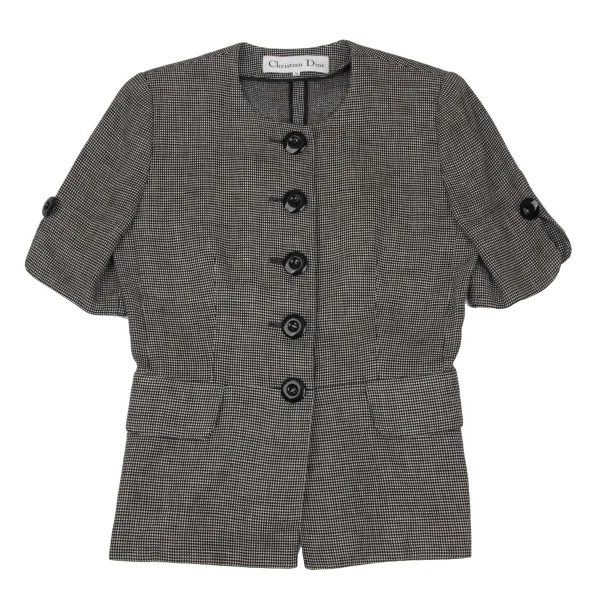 Christian Dior Linen Design Weave Short Sleeve Jacket K-172711_002