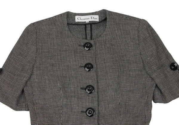 Christian Dior Linen Design Weave Short Sleeve Jacket K-172711_003