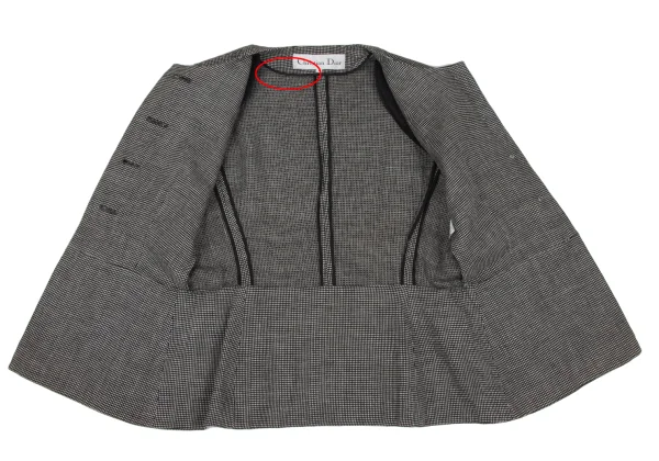 Christian Dior Linen Design Weave Short Sleeve Jacket K-172711_012
