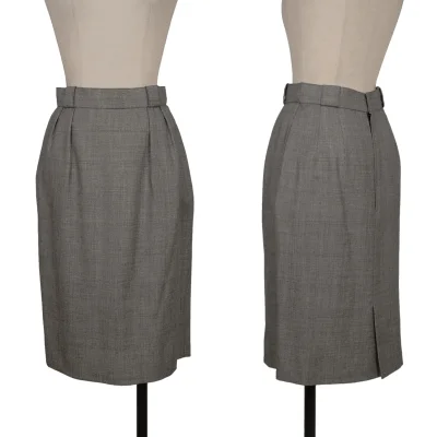 Christian Dior Wool Rayon Glen Check Skirt