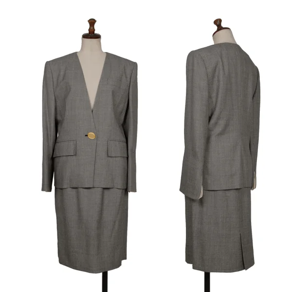 Christian Dior Wool Rayon Glen Check Skirt K-172713_015