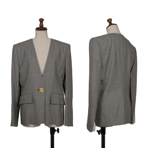 Christian Dior Wool Rayon Glen Check Jacket & Skirt K-172714_002