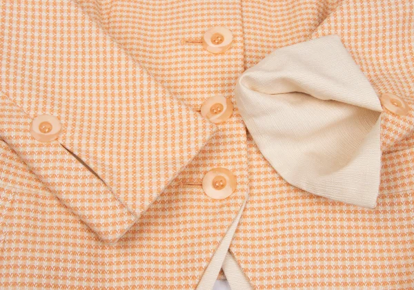 Christian Dior Wool Silk Check Weave Collarless Jacket K-172715_008