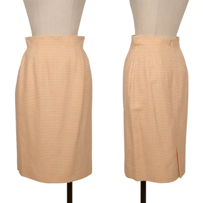 Christian Dior Wool Silk Check Weave Skirt