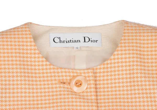Christian Dior Wool Silk Check Weave Jacket & Skirt K-172717_005