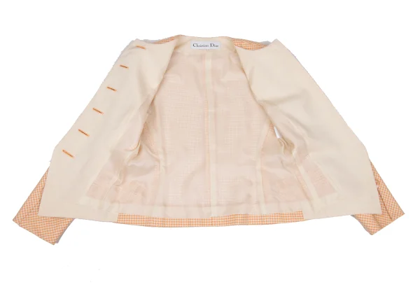 Christian Dior Wool Silk Check Weave Jacket & Skirt K-172717_010