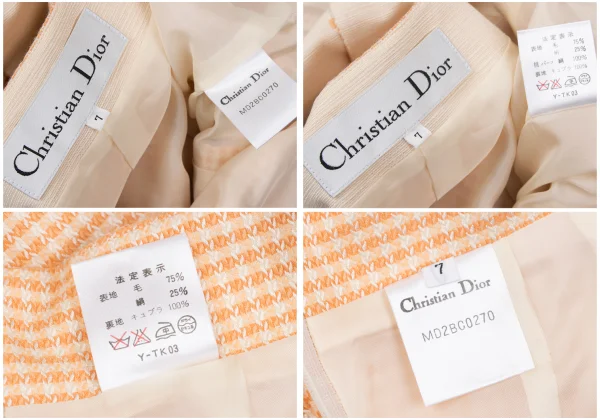 Christian Dior Wool Silk Check Weave Jacket & Skirt K-172717_020