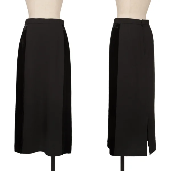 tricot COMME des GARCONS Side Velour Switching Long Skirt Black M K-172735_001