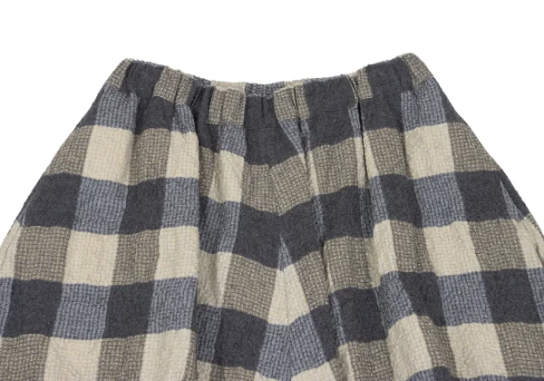 gomme Cotton Wool Wrinkle Check Skirt K-172738_003
