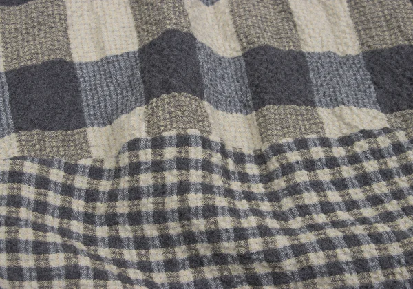gomme Cotton Wool Wrinkle Check Skirt K-172738_010