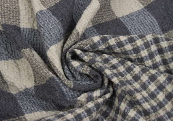 gomme Cotton Wool Wrinkle Check Skirt K-172738_011