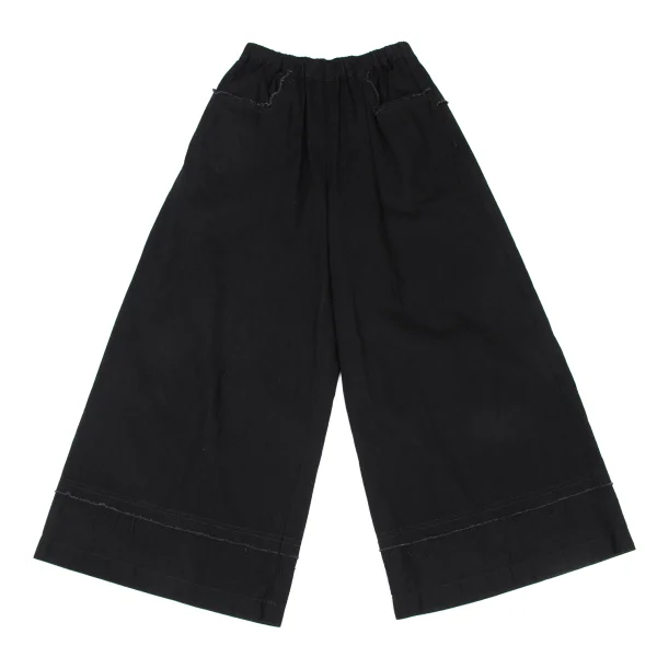 gomme Cutting Cotton Wide Pants Black S-M K-172739_001