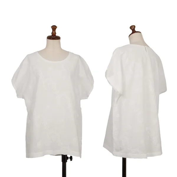 ASHA BY MDS Embroidery Pull Over Blouse White S-M K-172742_001