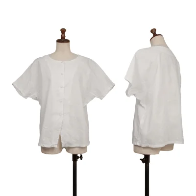 ASHA BY MDS Cotton Embroidery Short Sleeve Blouse