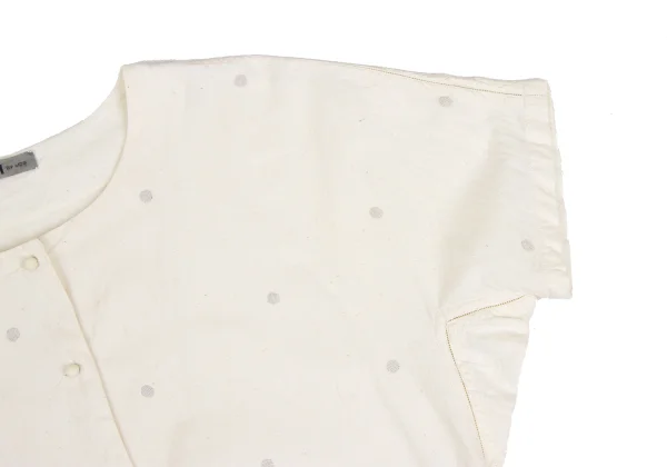 ASHA BY MDS Cotton Dot Jacquard Short Sleeve Blouse K-172749_006