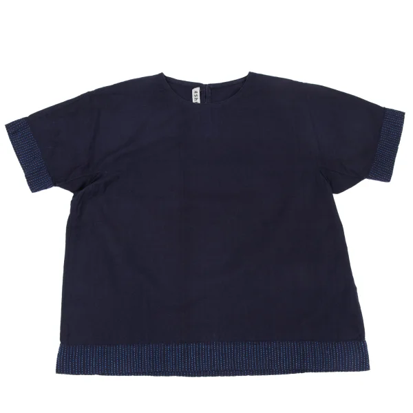 ASHA BY MDS Dyed Stitch Design Cotton Short Sleeve Blouse K-172757_002