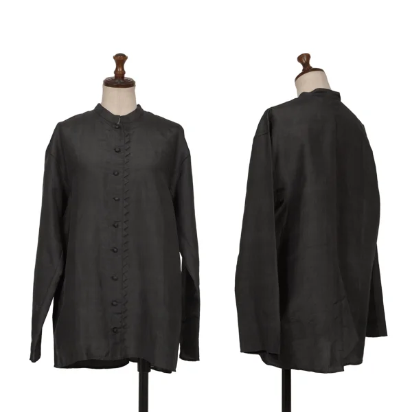 ASHA BY MDS Silk Front Zigzag Design Shirt Black S-M K-172759_001