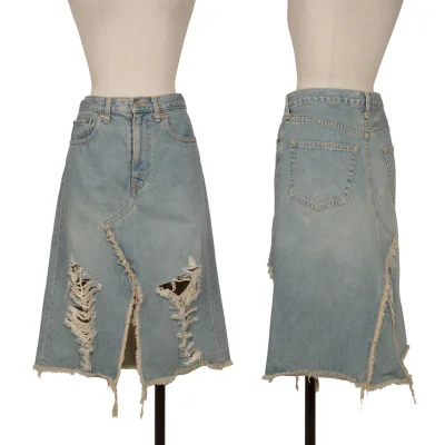 JUNYA WATANABE MAN PINK COMME des GARCONS Distressed Denim Skirt