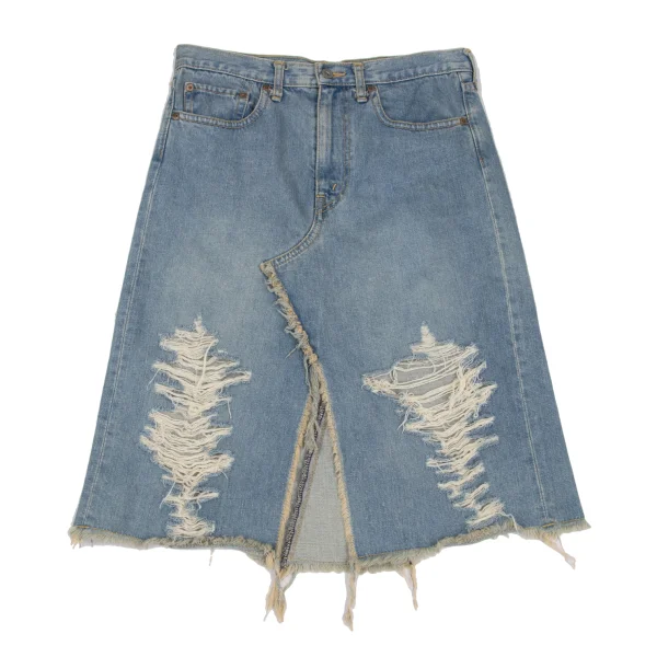 JUNYA WATANABE MAN PINK COMME des GARCONS Distressed Denim Skirt K-172764_002
