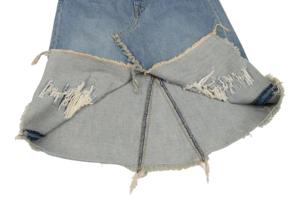 JUNYA WATANABE MAN PINK COMME des GARCONS Distressed Denim Skirt K-172764_011