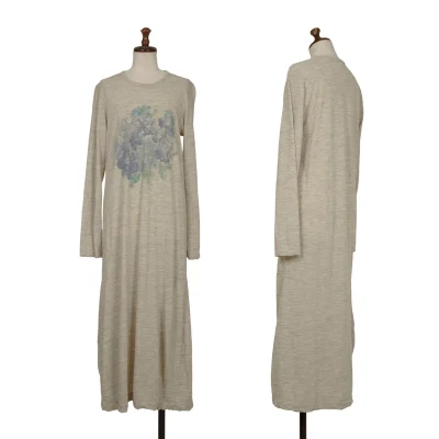 robe de chambre COMME des GARCONS Wool Blend Drawing Flower Print Dress