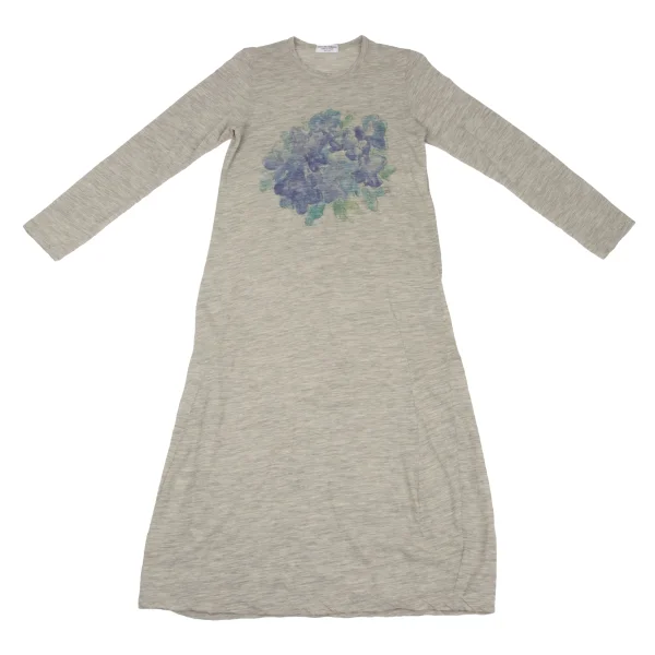 robe de chambre COMME des GARCONS Wool Blend Drawing Flower Print Dress K-172769_002