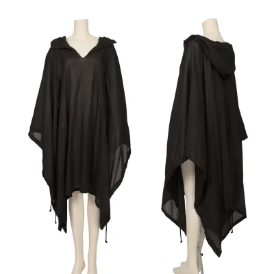 Yohji Yamamoto FEMME Cotton Skipper Hooded Poncho Coat