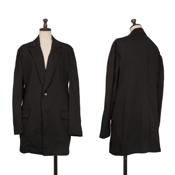 Yohji Yamamoto NOIR Washer Finish Puckered Seam Jacket Black 2 K-172773_001