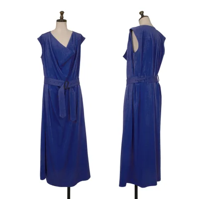Y's Crepe de Chine Draped Neck Sleeveless Dress
