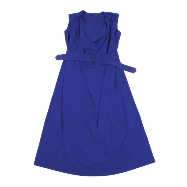 Y's Crepe de Chine Draped Neck Sleeveless Dress K-172774_002