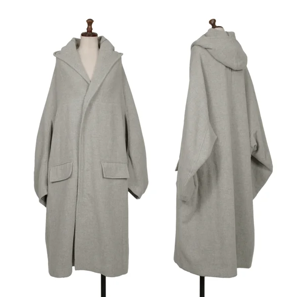 Y's Wool Hoodie Coat Grey 1 K-172776_001