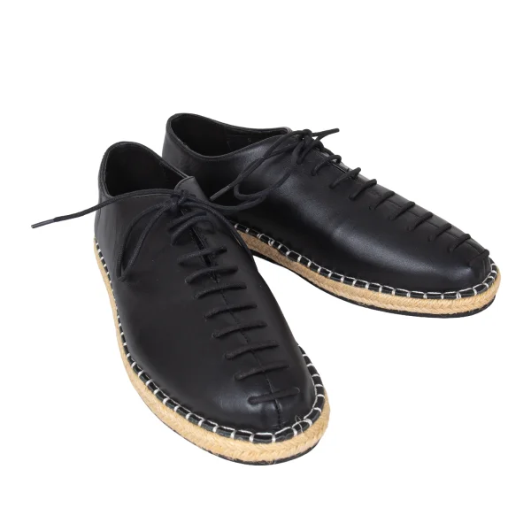 Yohji Yamamoto NOIR Rope Sole Lace Up Leather Shoes Black 5 (US About7) K-172779_001