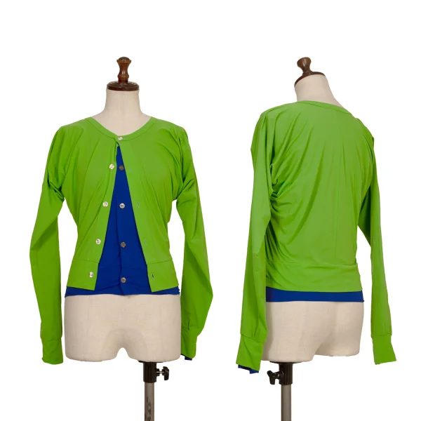Unbranded Layered Stretched Cardigan Green,Blue S-M K-172800_001
