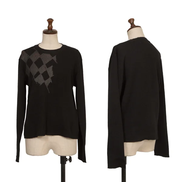 tricot COMME des GARCONS Check Print Knit Sweater Black S-M K-172801_001