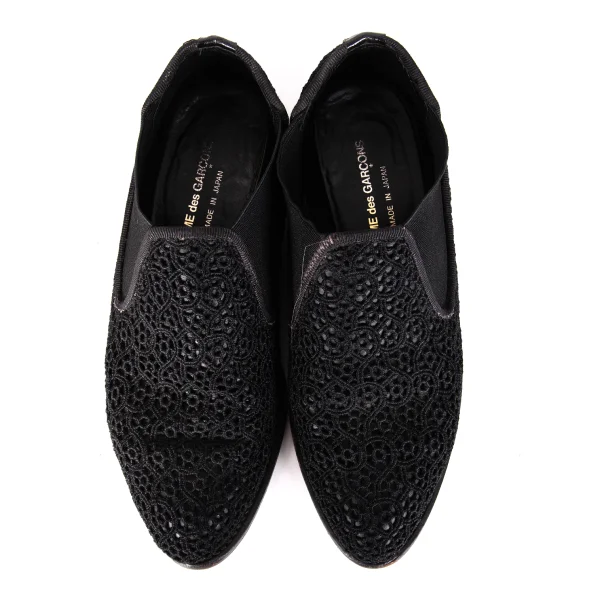 COMME des GARCONS Lace Design Side Gore Slip-on Shoes K-172807_002