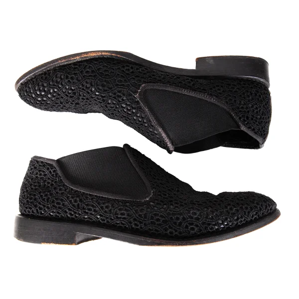 COMME des GARCONS Lace Design Side Gore Slip-on Shoes K-172807_003